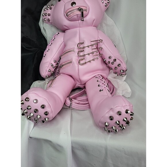 Pink Tormented Teddy Bear Backpack Bag Dolls Kill New W/ 2 Dustbags - Picture 4 of 16